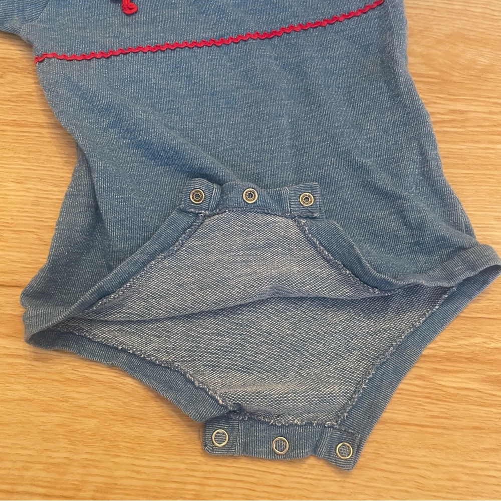 Vintage Babygro By Gerber One Piece Blue Nautical Seahorses  Size 18-27lbs - Picture 6 of 12